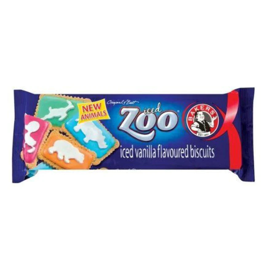 Bakers Zoo Iced Vanilla Flavored Biscuits, 150g