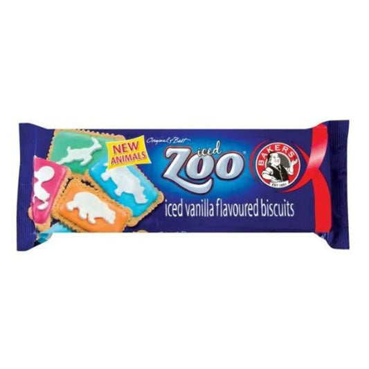 Bakers Zoo Iced Vanilla Flavored Biscuits, 150g