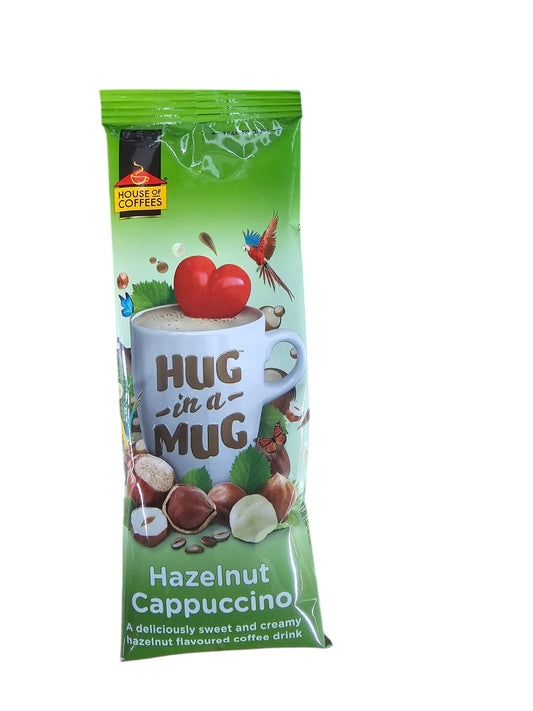 House of Coffees Hug in a Mug hazelnut cappuccino Coffee Drink  24g- past BB date   - Single serving