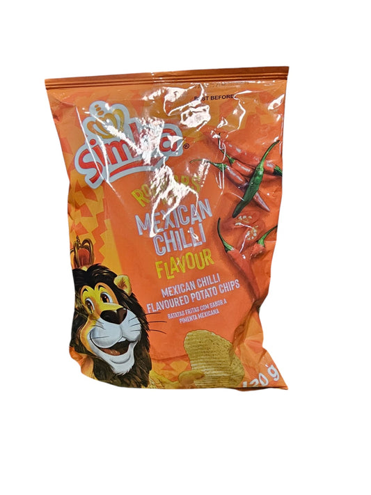 Simba Mexican Chilli Flavored Potato Chips, 120g Past Best Before Date